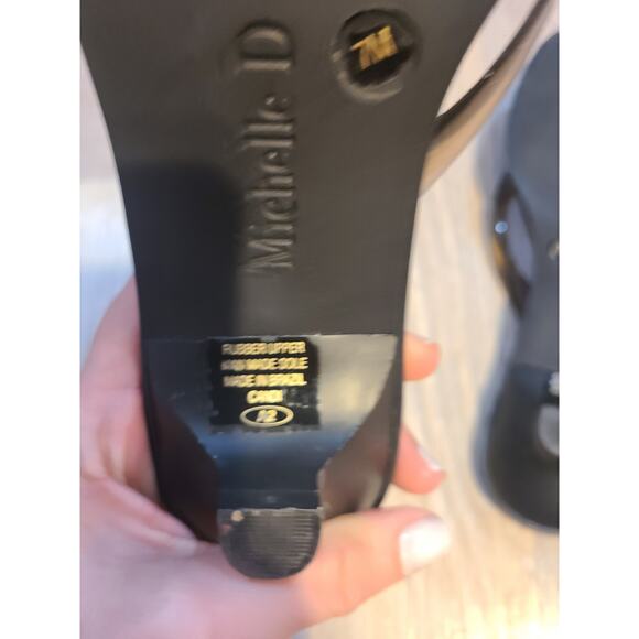 Michelle D size 7 womens striped heeled sandals - Picture 9 of 10